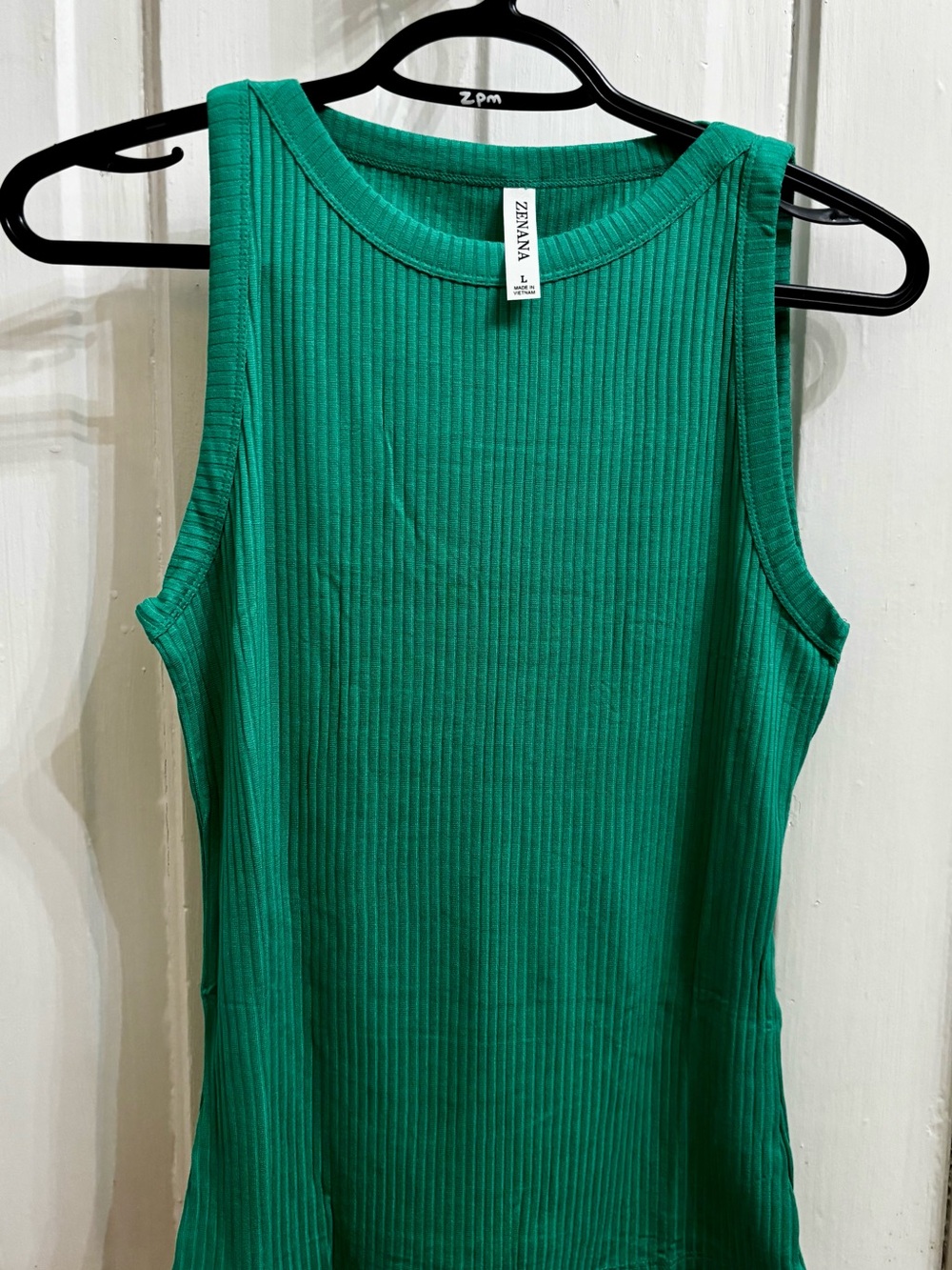 Zenana Outfitters Bright Green Ribbed Scoop Neck Tank